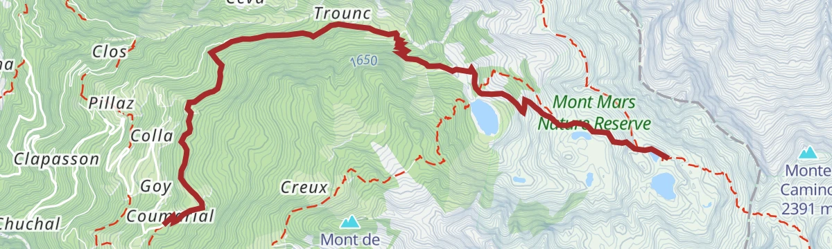Route map: Specchi d'acqua d'alta quota